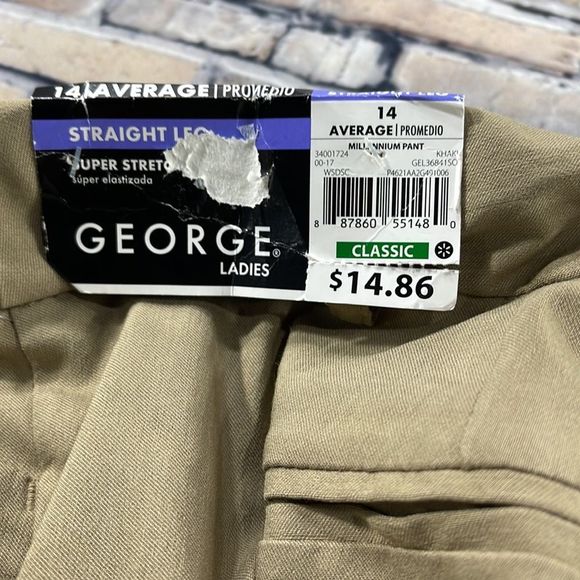 NWT Women’s George Khaki Rayon 2 Pocket Super Stretchy Classic Pants (14) GH18 - Picture 9 of 9